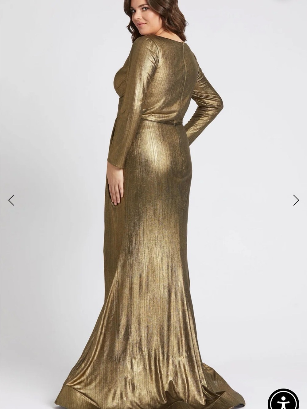 Mac Duggal Chic Metallic Evening Gown in Golden Bronze, size 22W - Picture 10 of 10